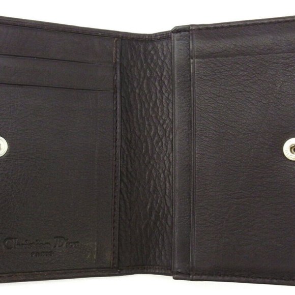 DIOR Card Case CD Plate Leather Auth Used T19427 - Picture 6 of 8